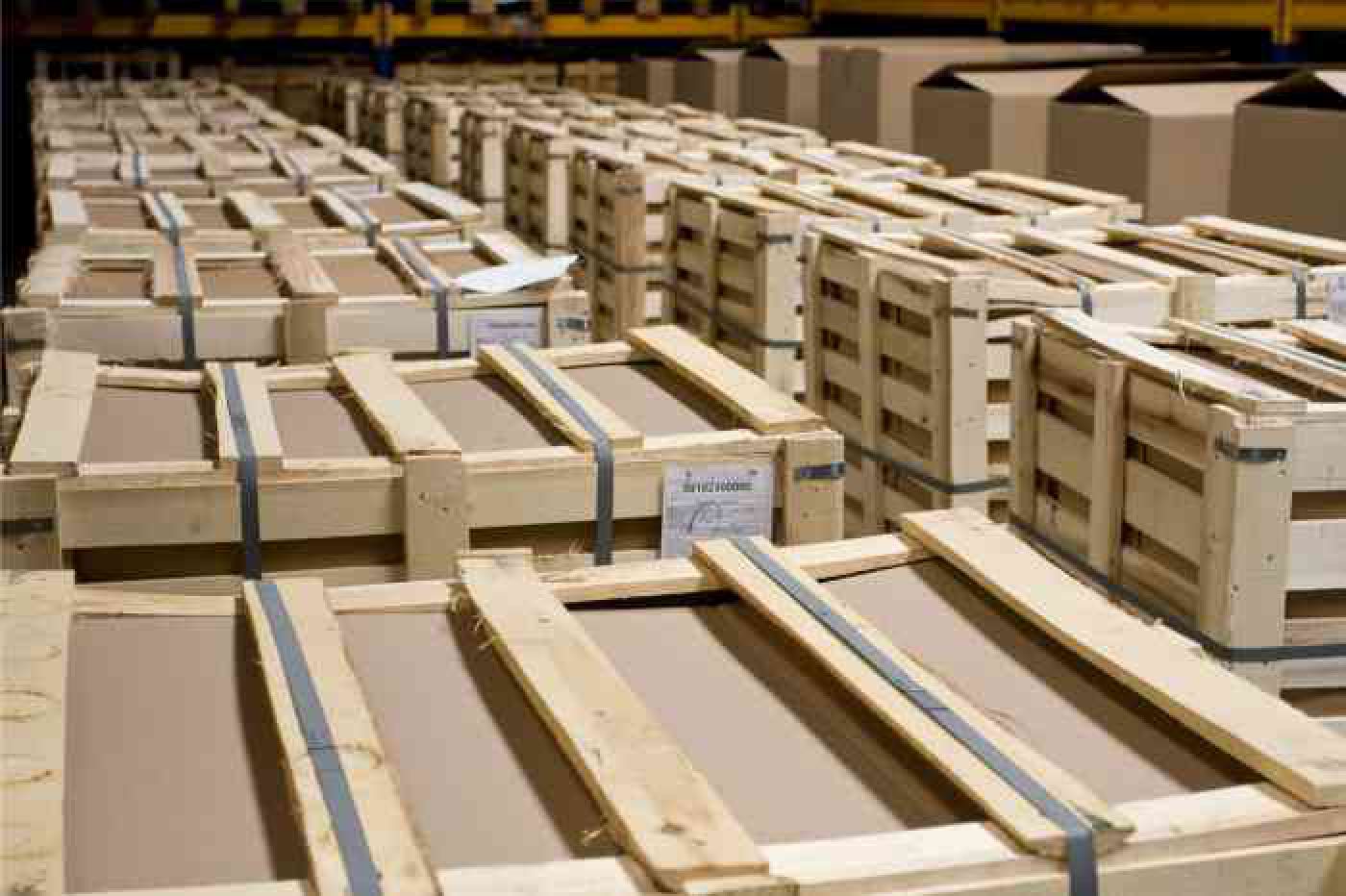 Rows of frame crates